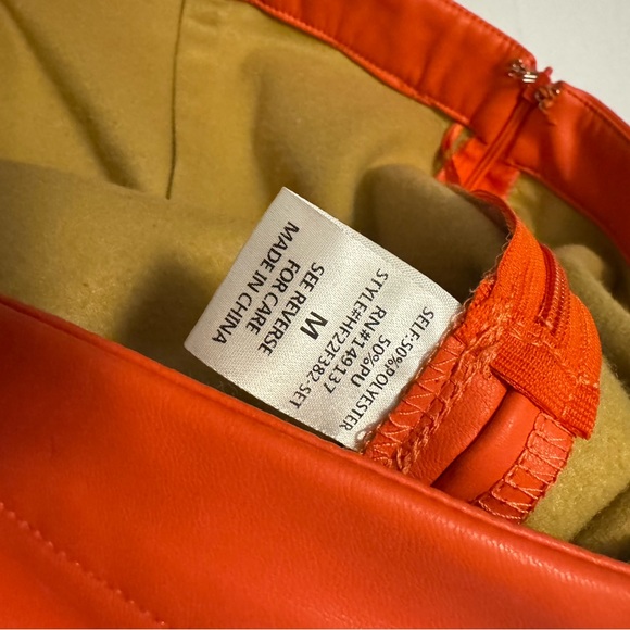 Bright Orange Faux Leather SKORT‎ - Picture 4 of 5